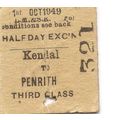 L.M.S.R. Edmondson Ticket - Kendal to Penrith