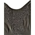 Kaliko Black Floral Cutout Embroidery Beaded Dr...