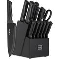 Knife Set, 15 Pcs Kitchen Knife Set with Block ...