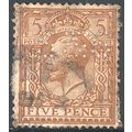 GB 1912 - SG381 5d brown - KGV (perfin) - used