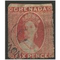 Grenada 1863 SG6 6d Rose Wmk Small Star Fine Us...