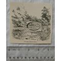 Vintage engraving - The Lake, Chiswick House