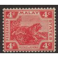 FEDERATED MALAY STATES 1919 4c Leaping Tiger Sc...