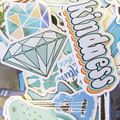 25 Blue Mix Stickers Loose Random Selection Fun...
