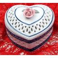 4" Woven Porcelain Heart Box