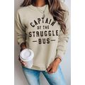 Khaki CAPTAIN Of THE STRUGGLE BUS Graphic Sweat...