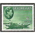 Seychelles 1949 SG137c 6c Green Mounted Mint . ..