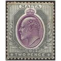 Malta 1905 SG50 2d Purple & Grey (toned) Wmk Mu...