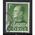 NORWAY 1958 KING OLAV V 1K GREEN SG 485 FINE USED