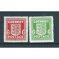 guernsey stamps sg1 sg 2 shades hm priced as ch...