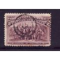 USA 1893 SG 236 2c PURPLE LANDING OF COLUMBUS F...