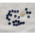 JJ25 Blue Round Buttons 4 Hole 9mm 3/8 Resin 25...