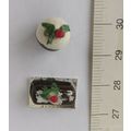 CHRISTMAS PUDDING & YULE LOG - HAND MADE, DOLLS...