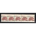 1898Ab 4c Stagecoach Fine MNH Dry Gum PNC 5/5 L...