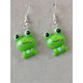 Cute green Frog/froggy Dangle Earrings novelty ...
