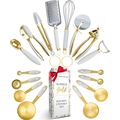 Styled Settings White and Gold Kitchen Utensils...