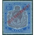 Malta 1922 2s purple & bright blue on blue pape...