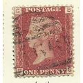 victoria 1d penny red sg 43 sg43 plate 121 gb used