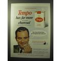 1964 Tempo Cigarettes Ad - Has Far More Charcoal