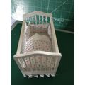 White Cot with Drawer White Pink/Blue Spots Bed...