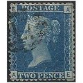 1858 SG47 2d Blue Plate 15 Very Fine Used Check...