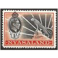 Nyasaland 1938 SG138 1/- Black & Orange Mounted...
