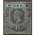Nigeria 1915 SG7 8c 1/- Black/Blue-Green (Blue-...