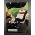 1999 Basic Cigarette Ad - Keep it Basic - Pouring Coffee