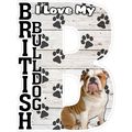 I Love My British Bulldog Fridge Magnet