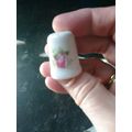 pair of floral bone china thimbles