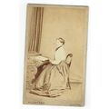 Victorian cdv photo young woman seated at desk ...