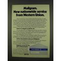 1973 Western Union Mailgram Ad - Nationwide Service