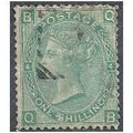 1867 SG117 1/- Green Plate 4 Fine Used Watermar...