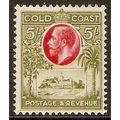 Gold Coast KGV 1928 5/- Carmine Green Mounted M...