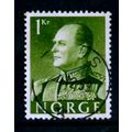 NORWAY 1958 SG 485 1K GREEN KING OLAV V FINE USED