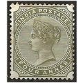 India 1885 SG95 4a Olive-Green Mounted Mint . ..