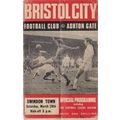 BRISTOL CITY v SWINDON TOWN football programme ...