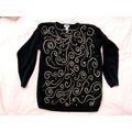 Womens Victoria Jones Black Sweater L Large Gol...