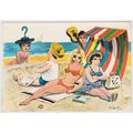 Seaside humour postcard. Spain. Vacaciones con ...