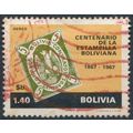 Stamp Centenary: 1.40p - Bolivia 1968 - FH - Mi...