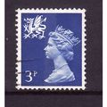 GREAT BRITAIN WALES 1974 SG W15 3p ULTRA MARINE...