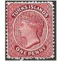Turks Islands 1887 SG58 1d Crimson-Lake Perf 12...