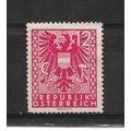 Austria.SG874 12pf New National Arms (Red).Moun...