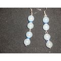 Beautiful pair of aquamarine glass & dark blue ...