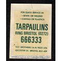 c1950s Yeo Bros. Tarpaulins, Bristol waterslip ...