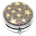 Gold Stars on a Glitter Background Pill Box - 1...