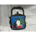 Vintage Black & White Cat Pattern Decorative Ca...