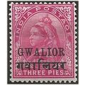 Gwalior (ICS) 1899 SG38 3 pies Carmine Mounted ...