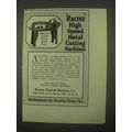 1922 Racine Junior High Speed Metal Cutting Mac...