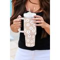 Parchment Floret Print Stainless Tumbler With L...